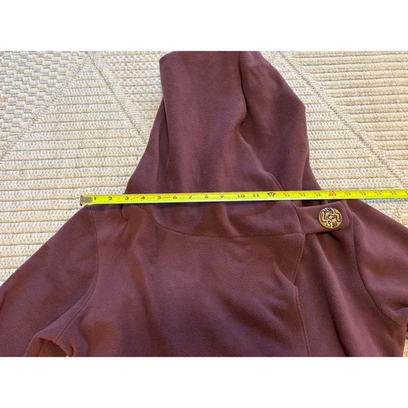 Zig Zag Asian Collection Purple Fleece Hooded Wrap Jacket Women's Medium Nepal - Picture 11 of 14